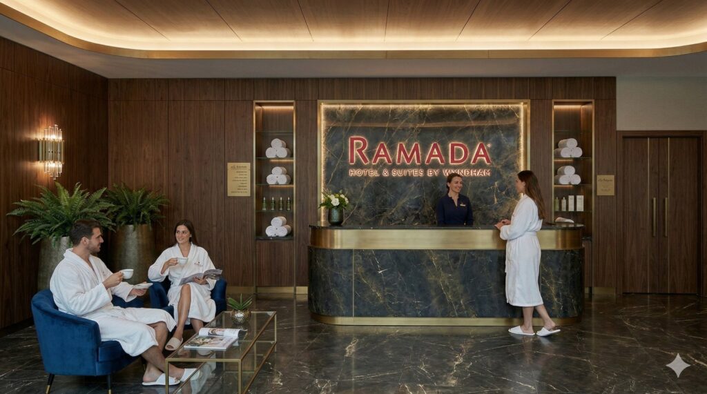 בטומי מול טביליסי — כניסה לבניין Archi Ramada Wyndham